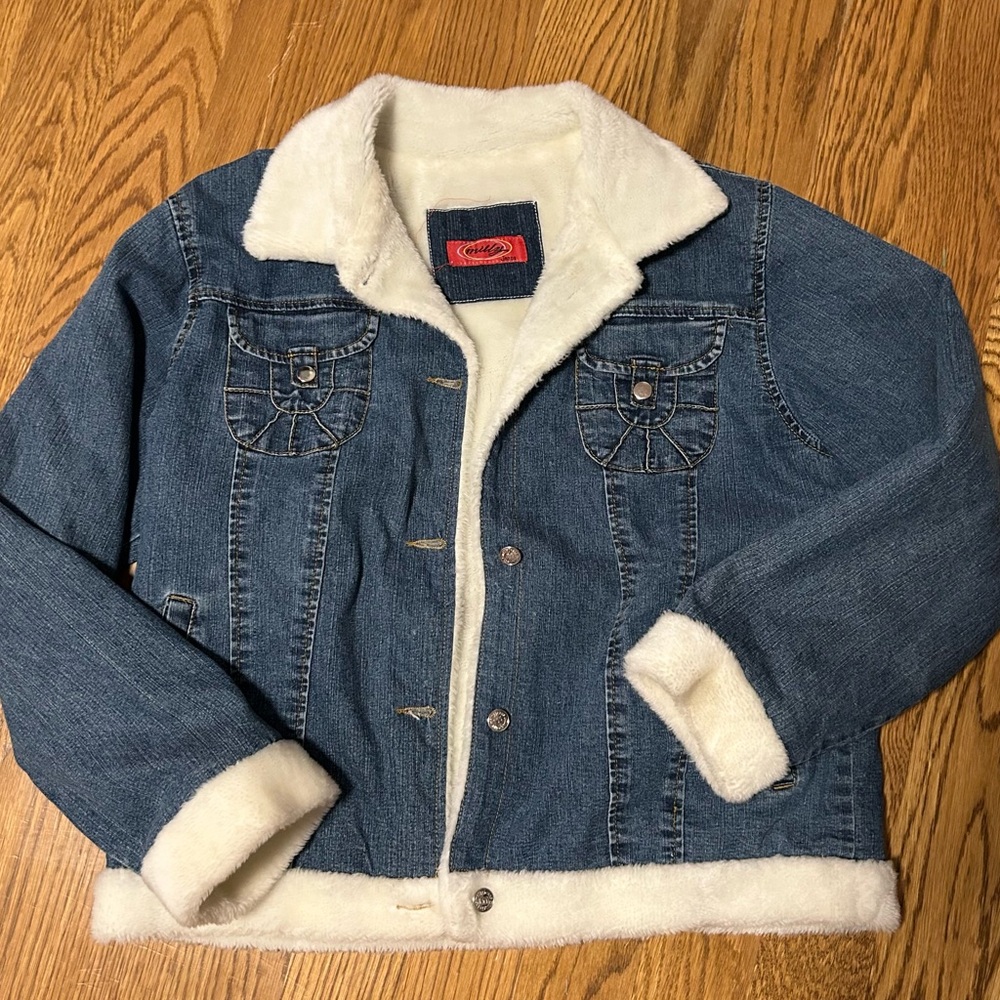 Milly Jeans Fur Lined Denim Jacket (Juniors) Fits Like a S/M Women’s